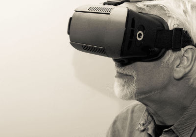 The man with the VR goggles